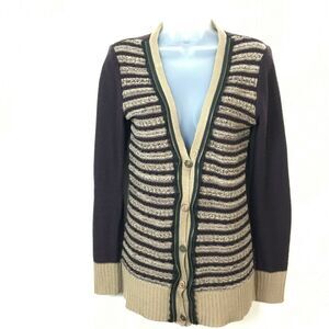 BKE Boutique Womens Tan Brown Button Up Grandpa Style Cardigan Sweater Medium